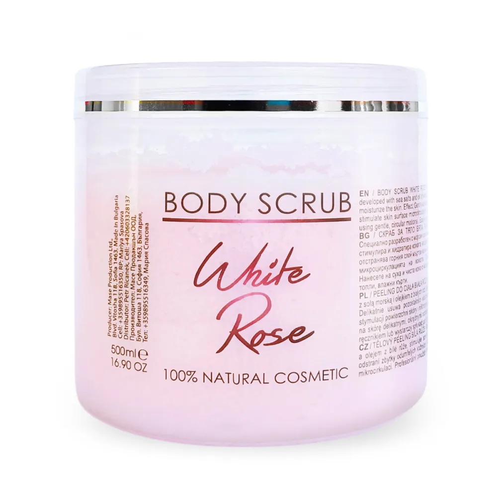 White rose body scrub, 500 ml