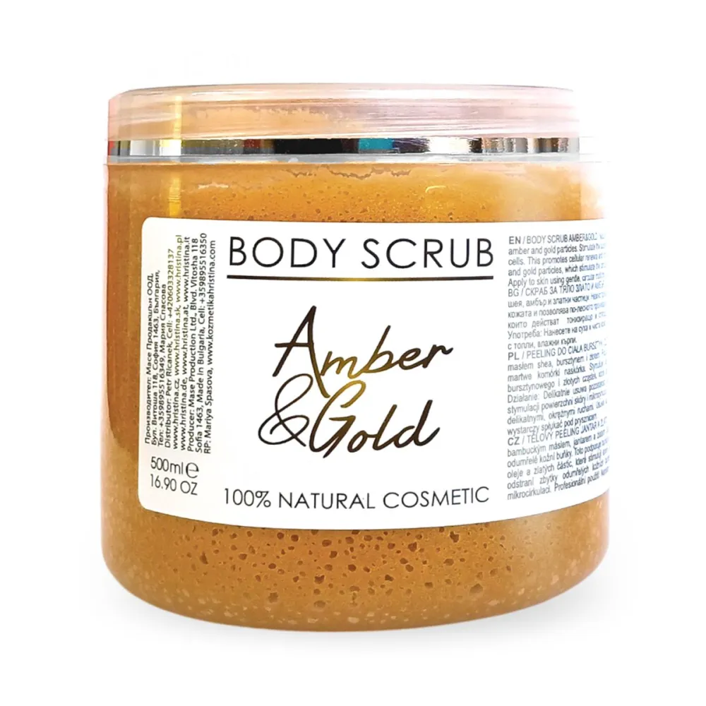 Gold and amber body scrub, 500 ml
