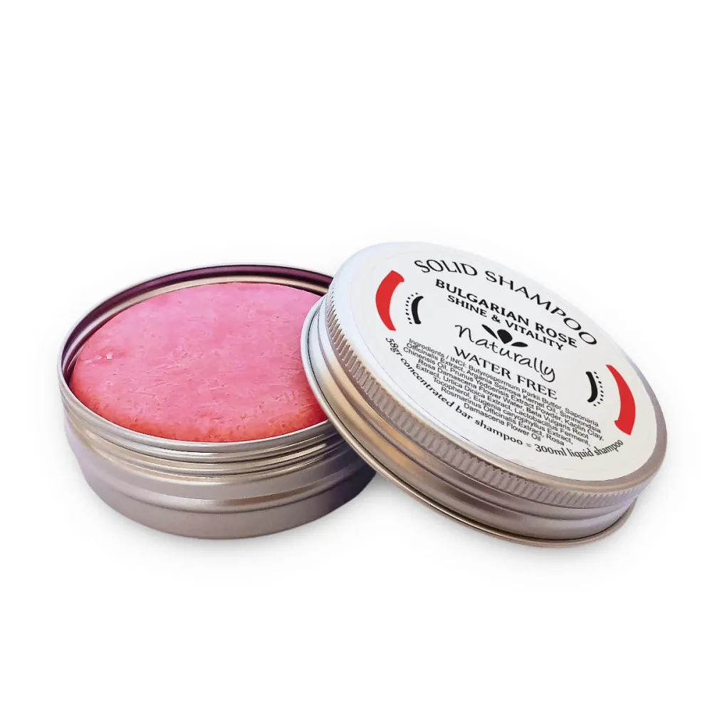 Solid shampoo for shine and vitality of hair with Bulgarian rose, 58 g